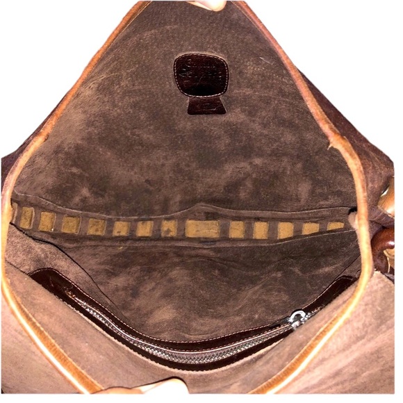 Calleen Cordero Brown Leather Saddle Bag With Studs And Natural Brown Druzzy - Picture 8 of 8